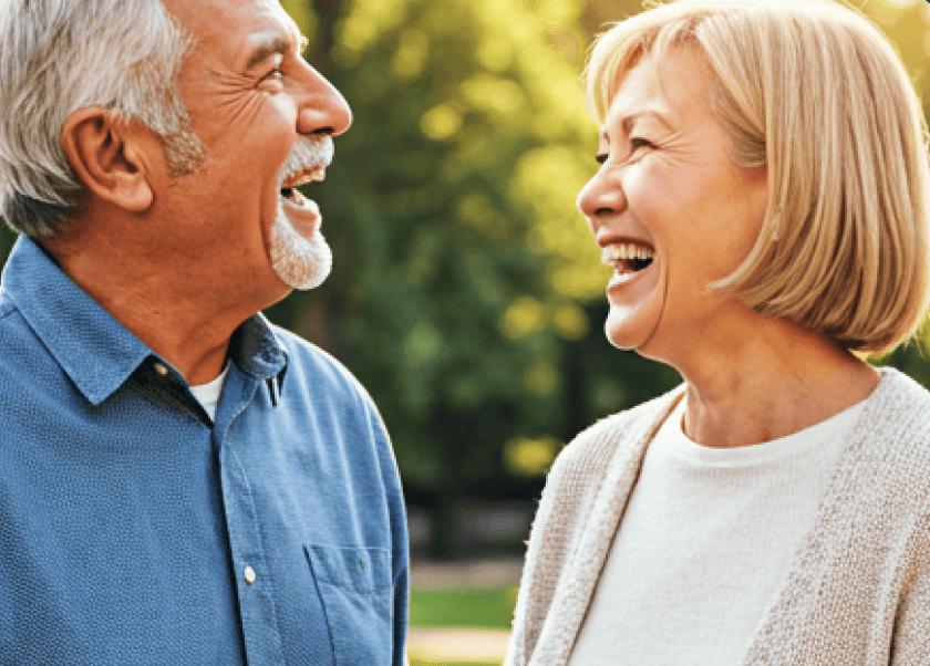 Senior couple laughing